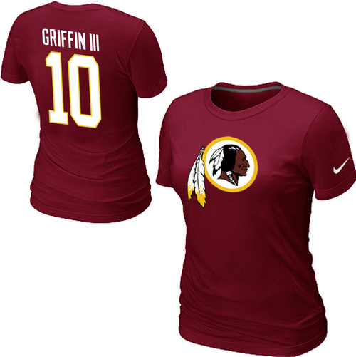 Nike Washington Redskins #10 Robert Griffin III Name & Number Women's NFL T-Shirt - Red